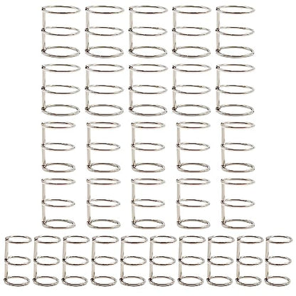 Saihisday 30 Pieces 3 Ring Metal Loose Leaf Binders 20 mm 25mm 30mm Inner Diameter Silver Book Rings Snap Split Hinged for Notebook DIY Travel Diary Photo Album