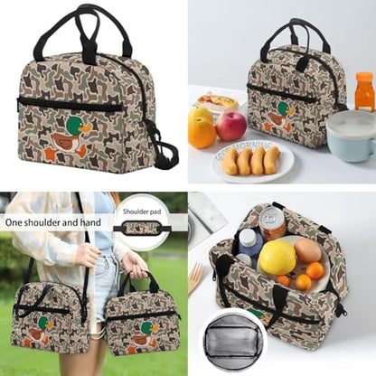 CLOHOMIN Duck Camouflage Backpack and Lunch Box Set of 3 Kids Schoolbag for Boys 3th Grade/4th Grade Middle School Bookbag Age 8-9/10-11 with Lunch Bag Water Bottle Pouch - color: Duck Camouflage