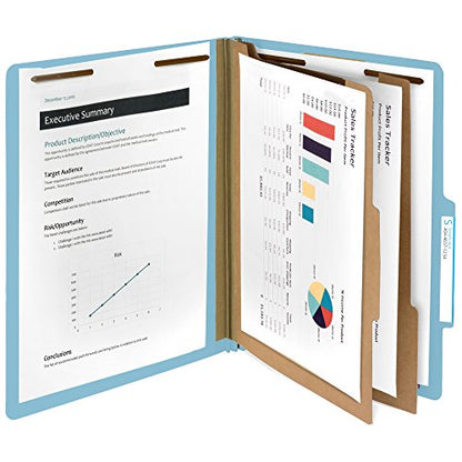 Blue Summit Supplies 30 Letter Size Light Blue Classification Folders, 2 Dividers, 2 Inch Tyvek Expansions, Durable 2, Letter Size, Light Blue Color, 30 Pack