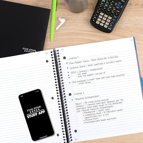 Five Star Advance Spiral Notebook + Study App, 3 Subject, College Ruled Paper, 8-1/2" x 11", 150 Sheets, Spiral Guard, Movable Tabbed Dividers, Amethyst Purple (820060G) - color: Amethyst Purple, size: Pack of 1