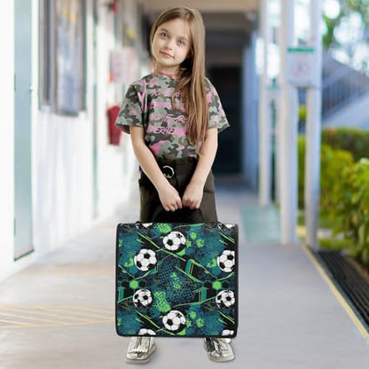 Grunge Zipper Binder 3 Ring Binder with Zipper 1.5 Inch Shoulder Strap & Handle Binders Organizer Bag Football Vectors - color: Red