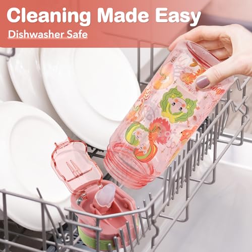 Kids Water Bottle for School, 20 Oz Plastic Straw Water Bottle with Silicone Spout and Leakproof Cover, Dishwasher Safe (Zodiac Signs) - color: Zodiac Signs, size: 20 Ounces