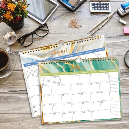 Lbylyhxc 2026 Calendar - Includes January 2026 to June 2027-18 Monthly Wall Calendar 2026, 11 x 8.5 Inches.Thick Paper with Julian Dates and Block for New Year and Christmas Presents (wall calendar 2026-2027 veins) - color: wall calendar 2026-2027 veins