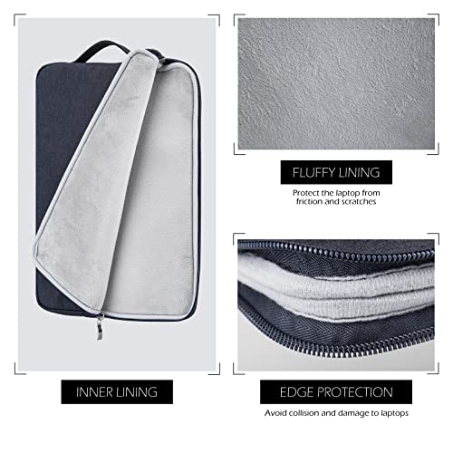 15.6 Inch Laptop Sleeve Case Water-Resistant Protection Cover with Front Pocket Retractable Handle Computer Bag for 15.6 Inch Notebook Chromebook, Navy Blue - color: Navy Blue, size: 15.6"