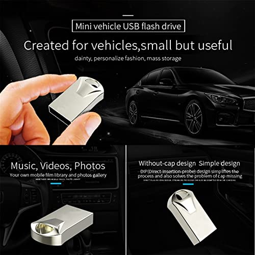 Super Mini USB Flash Drives Memory Sticks Pendrives Jumpdrive Thumb Drive with Waterproof Dustproof Shockproof (Silver 64GB) - color: Silver 64GB
