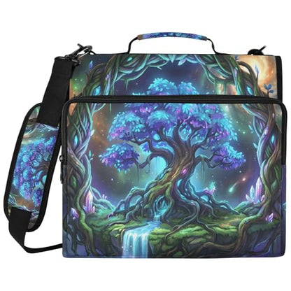 Fantasy 2inch 3 Ring Zipper Binder Multi-Pocket Storage Holds 14 Inch Laptop for Students and Office Use - color: Fantasy