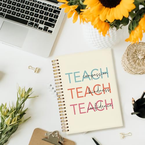 Teacher Notebook, Teacher Appreciation Gifts Journal For Women, Compassion Kindness Confidence Motivational Teach Love Inspire Notebooks, 5.5x8.3 Inch - color: Teach