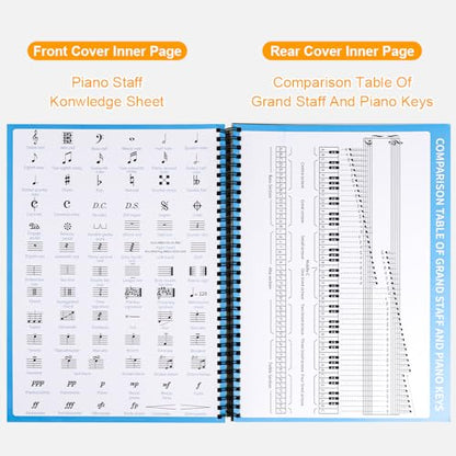 Blank Sheet Music Notebook, Composition Manuscript Staff Notebook, 100 Pages Art Music Notebook, Piano Notebook Song Writing - color: Sheet Music Notebook