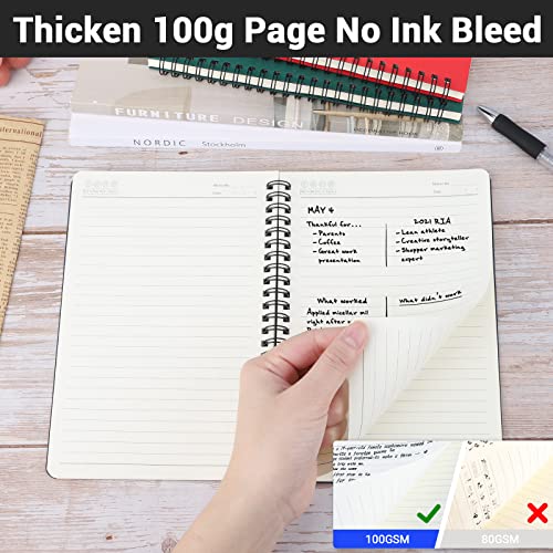EUSOAR Spiral Lined Notebook, A5 3packs 5.5"X8.3" 120 Pages Lined Travel Writing Notebooks Journal, Memo Notepad Sketchbook, Students College Office Business Subject Diary Ruled Book Journal-3 Colors - color: Red, Green and Royal Blue, size: 3 Packs