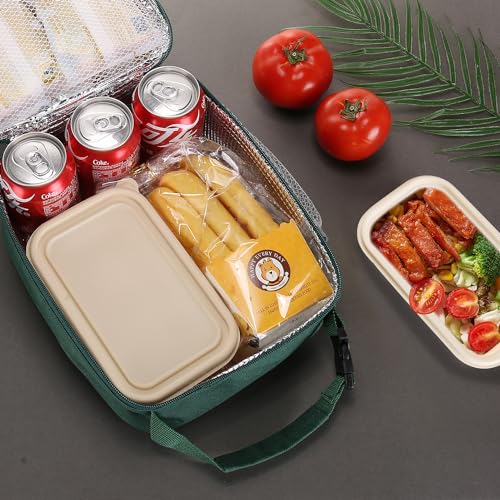 Lovoeo Lunch box Lunch bag for men women Insulated Lunchbox Lunch bags for Work Picnic Travel(Deep green) - color: Deep Green