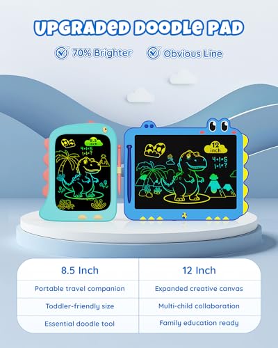 ORSEN 12 Inch LCD Doodle Board Tablet Toy - Green Dinosaur Drawing Pad for Kids 3-6 Years Old - Christmas and Birthday Gifts Blue - color: 12inch-blue