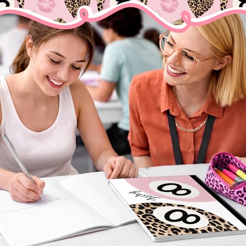 Resurhang 3 Pack Cheetah Leopard Print Notebook Preppy Pink Leopard Composition Notebook for Girl Cheetah Y2k Back to School Gift for Girls Pink School Office Supplies 7.5 x 9.75 Inch