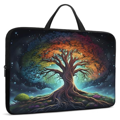 Laptop Sleeve Bag with Handle Computer Protective Soft Cover Case for 14 Inch 13 Inch Laptop,Galaxy Art Tree - color: Galaxy Art Tree