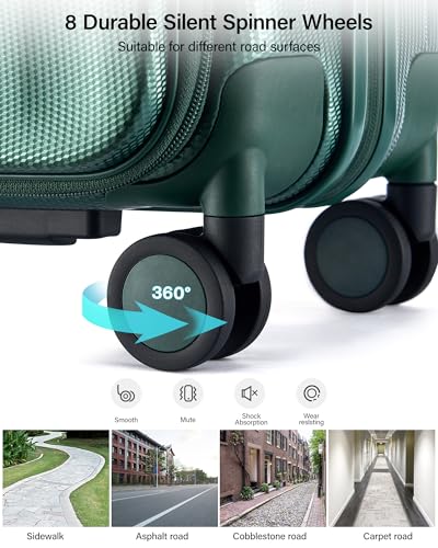 Hanke 26 Inch Expandable Luggage Top Opening Checked Bag Luggage Hard Shell Suitcases with Wheels Lightweight Travel Luggage Heavy Duty Luggage Suitcase with Lock for Woman Men-Blackish Green - color: Blackish Green, size: 26 Inch Expandable