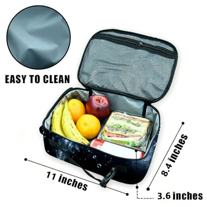 Soccer Lunch Bag Insulated Reusable Lunch Box Kids Girls Boys Cooler Thermal Tote Bag For Men Women School Work Picnic - color: Soccer