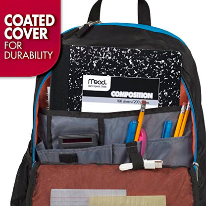 Mead Composition Notebooks, Wide Ruled Paper, 100 Sheets, Comp Book, 5 Pack (72368)