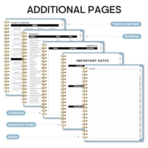 Planner 2026-2027, 8.5" x 11" Weekly and Monthly Academic Year Planner Calendar, July 2026 - June 2027, Hardcover Large School Planning Agenda With Tabs, Perfect for School & Office Supplies, A4, Baby Blue - color: G-Baby Blue, size: A4(8.5"x11")
