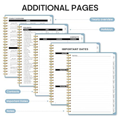 Planner 2026-2027, 8.5" x 11" Weekly and Monthly Academic Year Planner Calendar, July 2026 - June 2027, Hardcover Large School Planning Agenda With Tabs, Perfect for School & Office Supplies, A4, Baby Blue - color: G-Baby Blue, size: A4(8.5"x11")