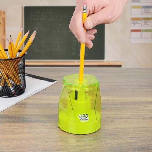 Westcott iPoint® GEM Battery Pencil Sharpener, Neon Green (00577) - color: Neon Green