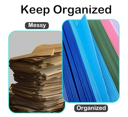 BIBRADAA® 50 Packs Pink Folders with Pockets,File Folder with Pockets Fit Letter Size Paper,File Folders Letter Size,Durable Paper Folders for School, Office, Business. (50, Pink) - color: Pink