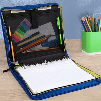 Five Star Zipper Binder 1.5 Inch O-Rings Case Organiser with 3-Pocket Expanding File, 500 Sheet Capacity, Cosmic Blast (280146J) - color: Cosmic Blast