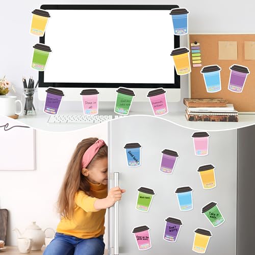 Xqumoi 30 Pack Employee Appreciation Coffee Cup Sticky Notes - Self Sticky Notepad Writing Memo Pad for Coffee Lover Staff Member Colleague Worker Office School Supply - style: Employee Appreciation