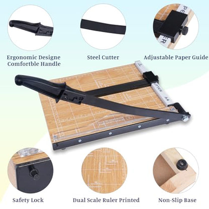 Paper Trimmer Cutter for Office and Crafts, Heavy-Duty, Portable Paper Slicer, 12-Inch, 10-Sheet Cardstock
