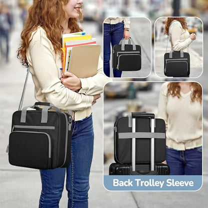 YARWO 2026 Upgraded Zipper Binder 3 Ring Binder Bag with Pencil Pouch | 500 Sheets Capacity, 5-Tab Expanding File Folder, 14” Laptop Padded Sleeve, Shoulder Strap, for College, Office, Home, Black - color: Black