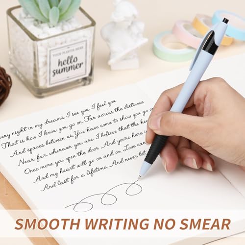 Pens Bulk, 60 Pack Gripped Slimster Ballpoint Pens -Morandi | Black Ink 1.0mm, No Bleed No Skip Smooth Writing, Click Pens with Soft Grip for Teacher Student, School & Office Gifting - style: Morandi