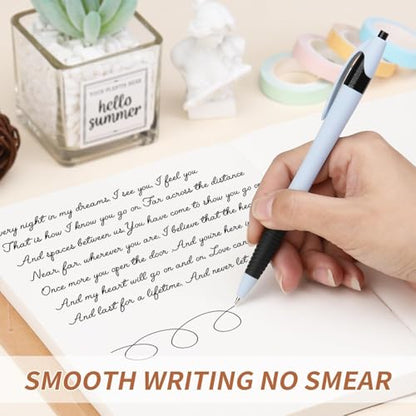 Pens Bulk, 60 Pack Gripped Slimster Ballpoint Pens -Morandi | Black Ink 1.0mm, No Bleed No Skip Smooth Writing, Click Pens with Soft Grip for Teacher Student, School & Office Gifting - style: Morandi