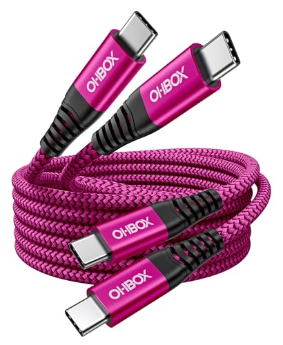 USB C to USB C Cable 60W [2Pack 3FT], USB C Fast Charging Cable for Car Durable Braided iPhone USB Type C Cable USBC to USBC Cord for iPhone 17/16/15/Pro Max/Plus, Samsung Galaxy S23 and More-Rose Red - color: Rose Red, size: 3FT, style: USB C to USB C