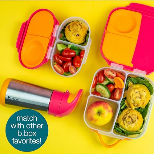 b.box Mini Lunch Box Kids | 4.25 Cup Leak Proof Bento Box for Kids Ages 3+ | 3 Compartment Snack Containers, School Lunch Container, Dishwasher Safe, BPA-Free, PFAS-Free - Indigo Rose - color: Indigo Rose, size: 1-pack