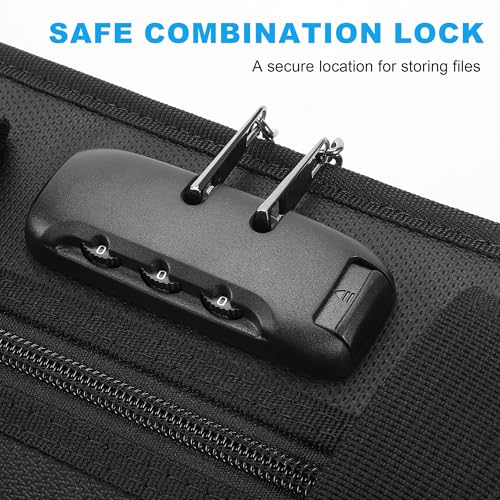 Hontom Fireproof Accordion File Organizer with Lock, 13 Pockets File Folder | Expanding Portable Business Document Organizer with Handle and Secure Storage for Letter A4 Files