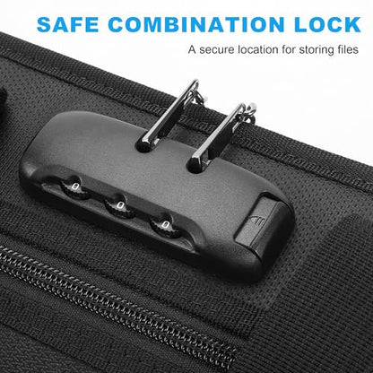 Hontom Fireproof Accordion File Organizer with Lock, 13 Pockets File Folder | Expanding Portable Business Document Organizer with Handle and Secure Storage for Letter A4 Files