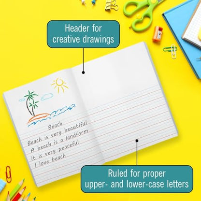 EXTRIC Primary Composition Notebook K-2, 48 PK Primary Journal 200 Pages - size: 48