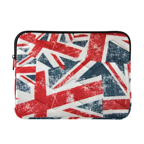 Patriot Laptop Sleeve Union Jack Grunge Flag Computer Carrying Case Notebook Briefcase Tablet Puffy Cover Lightweight Padded PC Bag for 13.3-14" Pro Air Max - color: Multi-008
