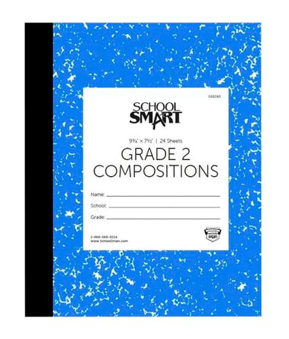 School Smart Skip-A-Line Ruled Composition Book, Grade 2, Blue, 48 Pages - size: 24 Sheets/48 Pages - Grade 2