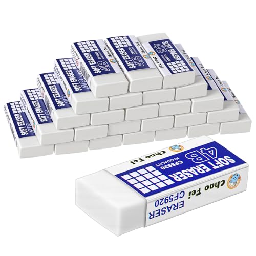150 PCS White Erasers Bulk, White Rubber Erasers Bulk for School, Office, and Art, Latex-Free Smudge-Free Pencil Eraser for Kids, Students, and Teachers, Classroom Supplies Set