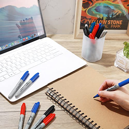 Yahenda 150 Pack Permanent Markers Bulk Black Blue Red Permanent Marker Set Fine Point Marker Pens Work on Wood, Metal, Stone, Glass Waterproof Quick Drying for Home School Office Supplies
