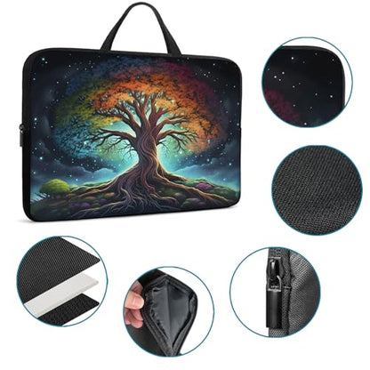Laptop Sleeve Bag with Handle Computer Protective Soft Cover Case for 14 Inch 13 Inch Laptop,Galaxy Art Tree - color: Galaxy Art Tree