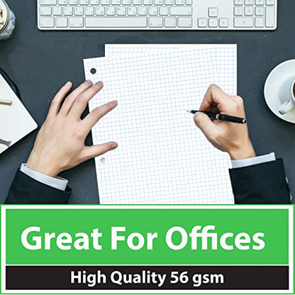 Graph Paper Loose Leaf Paper Quad Ruled Notebook Paper Quad Ruled 4” x 4” Square Lined Writing Filler Paper 10.5” x 8” 7200 Sheets 150 Sheets Per Pack 60 gsm (48 Pack) - size: 48 Pack