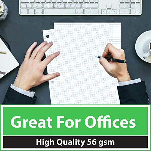 Graph Paper Loose Leaf Paper Quad Ruled Notebook Paper Quad Ruled 4” x 4” Square Lined Writing Filler Paper 10.5” x 8” 7200 Sheets 150 Sheets Per Pack 60 gsm (48 Pack) - size: 48 Pack