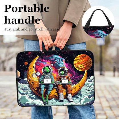11.6 12 12.2 12.3 inch Laptop Sleeve with Handle, Alien Astronaut Water‑Resistant Tabet Carrying Case for MacBook Air 12/Chromebook/HP/Dell/Lenovo/Asus/Acer - color: Alien astronaut, size: 11-12.3 inch Devices