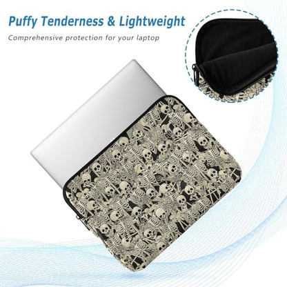 Gothic Skull Laptop Sleeve 13-14 Inch Waterproof Computer Bag for Women, Men - Cute Tablet Cover A06D24018 - color: Gothic Skull