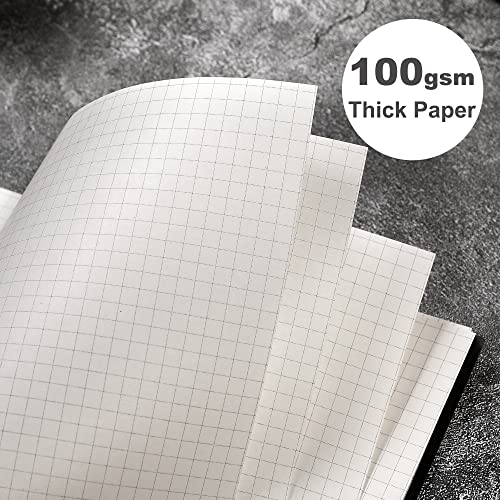 Yoment Graph Paper Spiral Notebook A5 Graphing Notebook 160 Pages Graph Paper Notebook Spiral Bound Waterproof Plastic Hardcover Spiral Journal 5x7 Grid Notebooks for Note Taking,Black - color: Black, style: A - Graph - A5