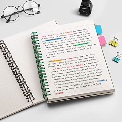 EMSHOI Lined Spiral Journal Notebook, 3 Pack, 480 Pages, B5 (7.4" x 10") | College Ruled, 100 GSM Thick Paper, Flexible Plastic Cover, for School, Student, Writing, Journaling, Work, Women & Men - color: Brown Blue Green, style: B5-Ruled