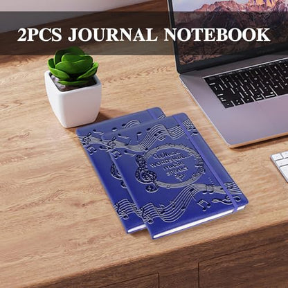 Music Gift 2 PCS Blank Sheet Music Notebook Where Words Fail Music Speaks Gift Manuscript Paper Notebook (2pcs Music -Purple) - color: 2pcs Music -Purple