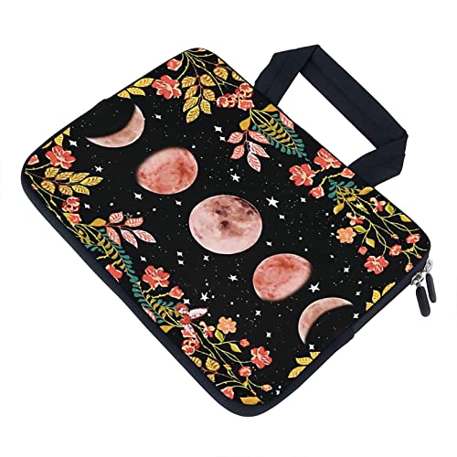 AMARY Laptop Sleeves 11.6" 12" Laptop Handle Bag Neoprene Notebook Carrying Pouch Chromebook Sleeves case (Flowers Moon) - color: Flowers moon