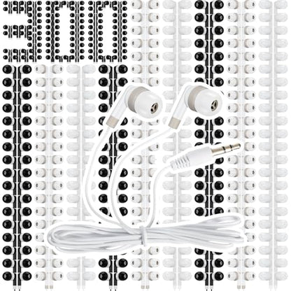 Kigeli 300 Packs Bulk Earbuds Headphones Wired Earphones for Classroom Kids Colorful in Ear Students Ear Buds with 3.5mm Jack for Laptop School Library Supplies, No Microphone (Black,White,Grey) - color: Black,White,Grey