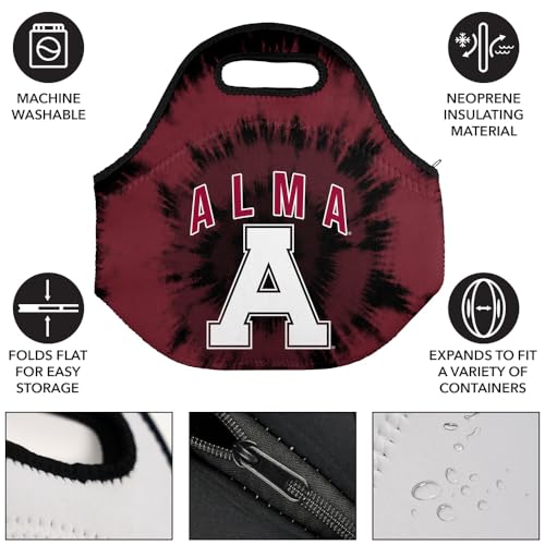Campus Lab Alma College Tie-Dye Soft Neoprene Lunch Bag, Lightweight, Work - color: Alma College Scots